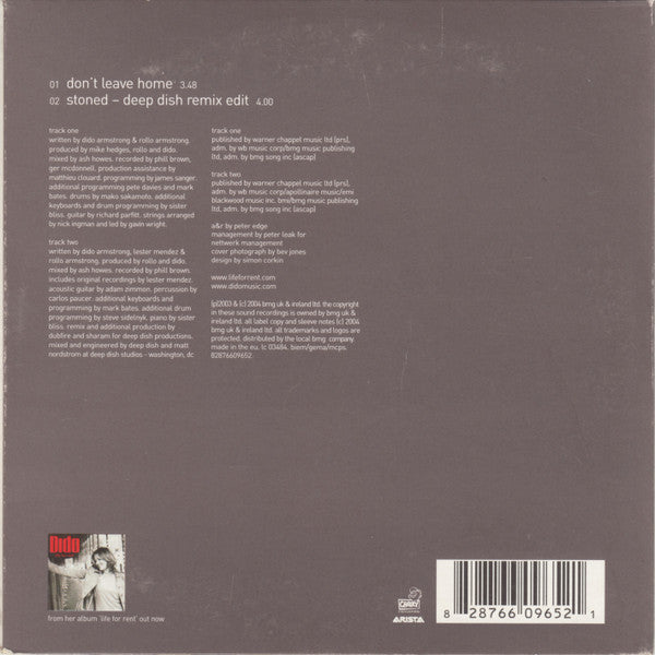 Dido : Don't Leave Home (CD, Single, Car)