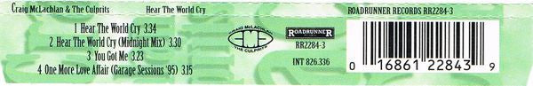 Craig McLachlan And The Culprits : Hear The World Cry (CD, Maxi)
