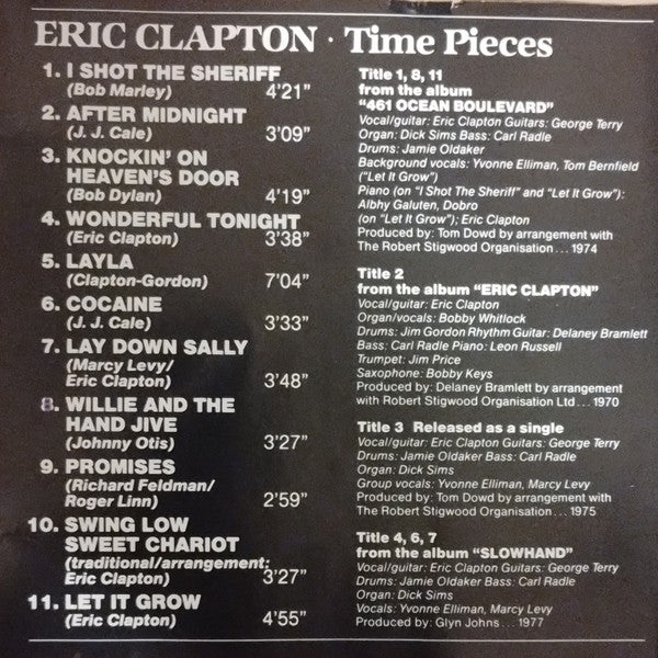 Eric Clapton : Time Pieces (The Best Of Eric Clapton) (CD, Comp)