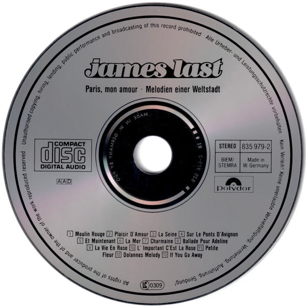 James Last : Paris, Mon Amour (CD, Comp)