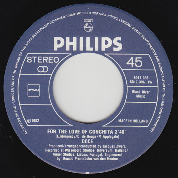 Doce : For The Love Of Conchita / Choose Again (7", Single)