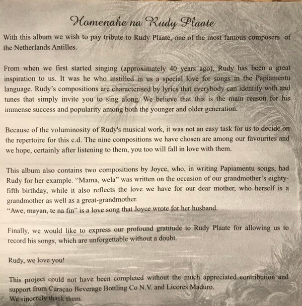 Joyce & Linda : Nos Amor II: Homenahe Na Rudy Plaate (CD, Album)