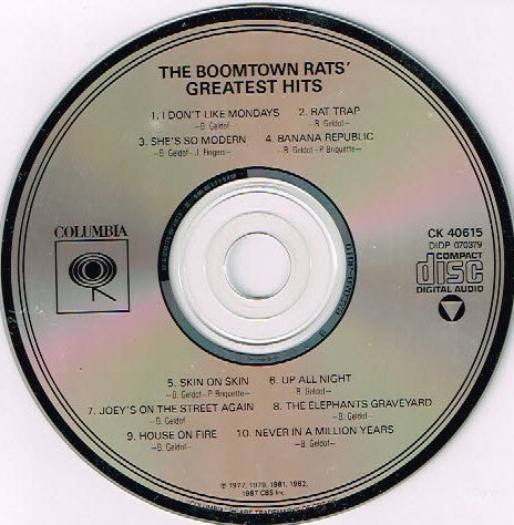 The Boomtown Rats : Greatest Hits (CD, Comp)