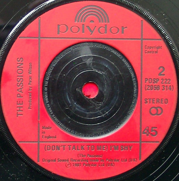The Passions : I'm In Love With A German Film Star (7", Single, Red)