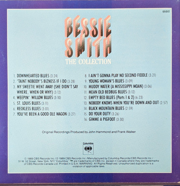 Bessie Smith : The Collection (CD, Comp, RM, RP, Pit)