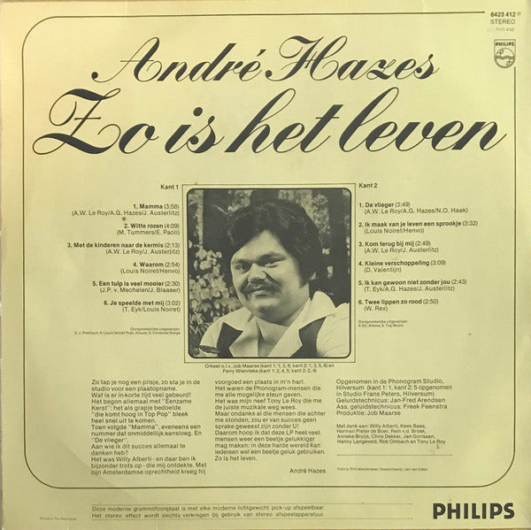 André Hazes : Zo Is Het Leven (LP, Album, RE)