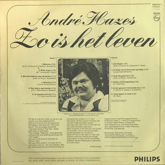 André Hazes : Zo Is Het Leven (LP, Album, RE)