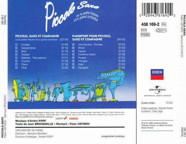 Peter Ustinov, Orchestre De Paris, Semyon Bychkov : Piccolo Saxo Ou la Petite Histoire D'un Grand Orchestre  (CD, Album, Comp)