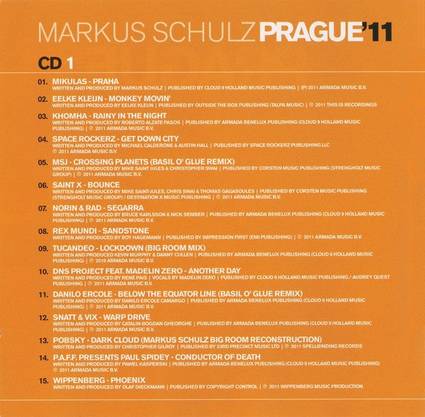 Markus Schulz : Prague '11 (2xCD, Comp, Mixed)