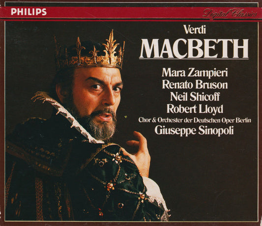 Giuseppe Verdi / Giuseppe Sinopoli, Orchester Der Deutschen Oper Berlin / Mara Zampieri, Renato Bruson, Neil Shicoff, Robert Lloyd (4) : Macbeth (3xCD, Album, Sli)