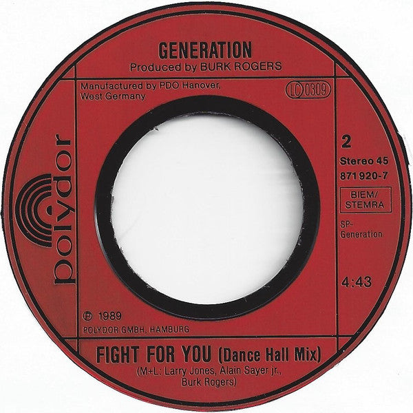Generation (6) : Fight For You (7", Single)