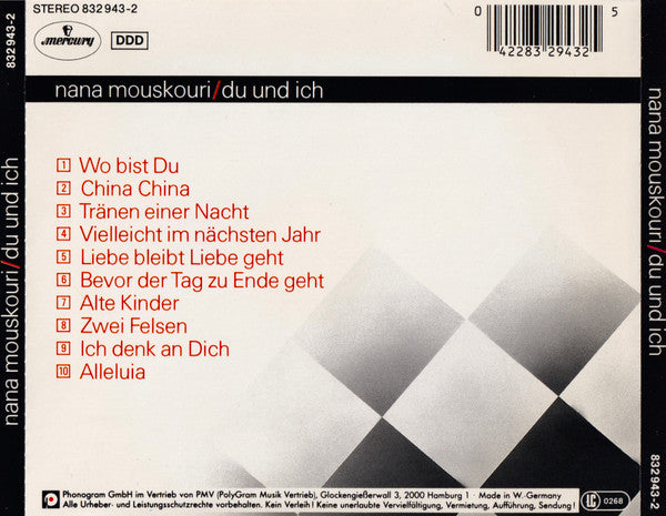 Nana Mouskouri : Du Und Ich (CD, Album)