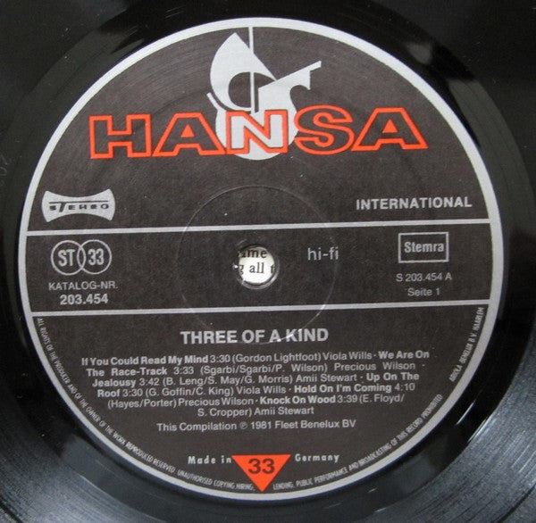 Amii Stewart / Viola Wills / Precious Wilson : Three Of A Kind (LP, Comp)