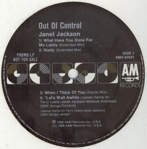 Janet Jackson : Out Of Control (LP, Album, Promo)