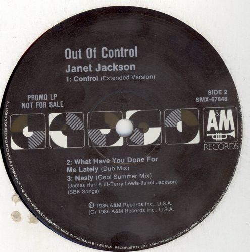 Janet Jackson : Out Of Control (LP, Album, Promo)