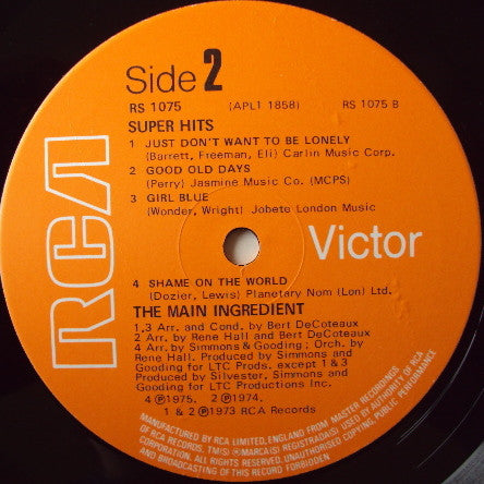 The Main Ingredient : Super Hits (LP, Comp)