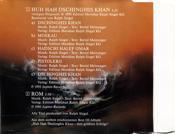 Dschinghis Khan : Huh, Hah Dschinghis Khan (Super Power Medley Mix) (CD, Single)