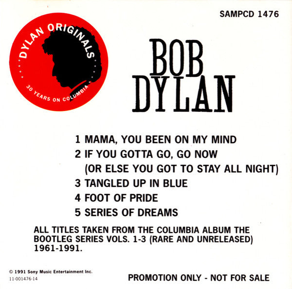 Bob Dylan : 5 Tracks From The Bootleg Series Volumes 1-3 [Rare & Unreleased] 1961-1991 (CD, Promo, Smplr)