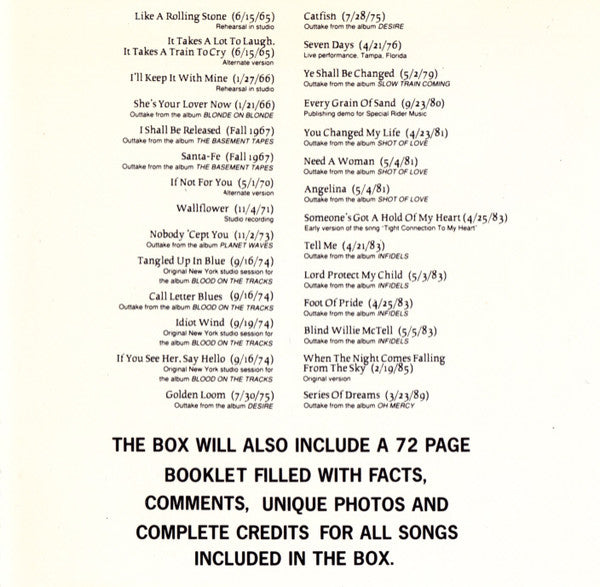 Bob Dylan : 5 Tracks From The Bootleg Series Volumes 1-3 [Rare & Unreleased] 1961-1991 (CD, Promo, Smplr)