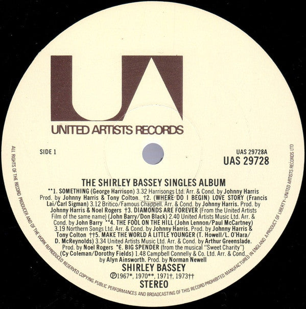 Shirley Bassey : The Shirley Bassey Singles Album (LP, Album, Comp)