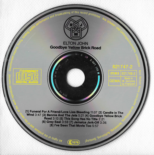 Elton John : Goodbye Yellow Brick Road (2xCD, Album, RE)