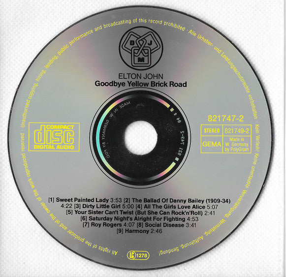 Elton John : Goodbye Yellow Brick Road (2xCD, Album, RE)