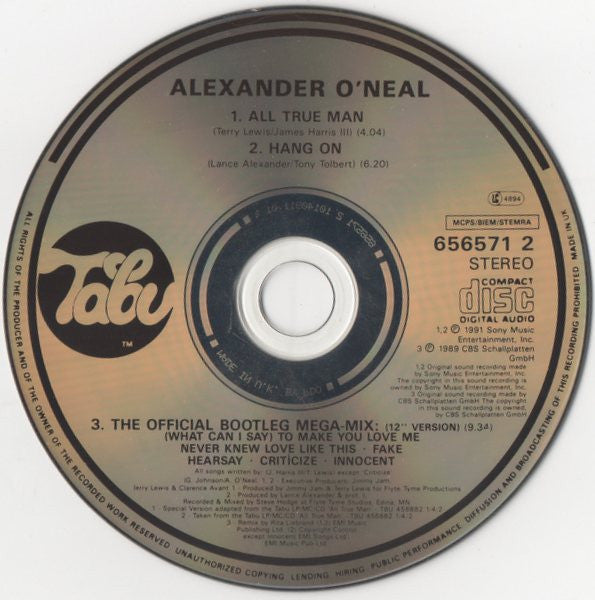 Alexander O'Neal : All True Man (CD, Single)