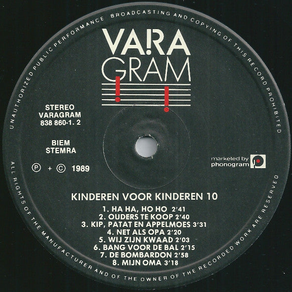 Kinderen Voor Kinderen : Kinderen Voor Kinderen 10 (LP, Album)