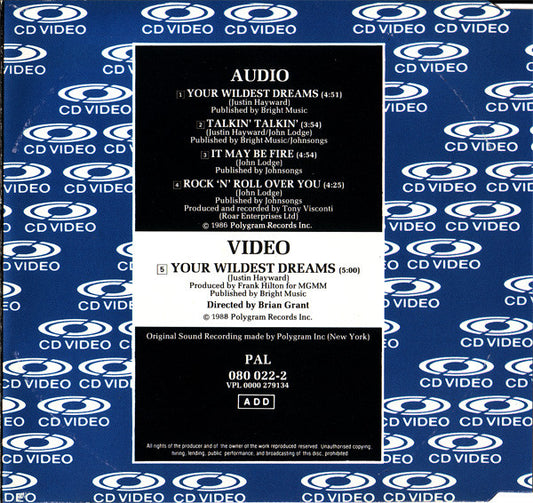 The Moody Blues : Your Wildest Dreams (CDV, 5", Single, PAL)