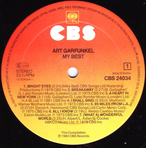 Art Garfunkel : My Best (LP, Comp)