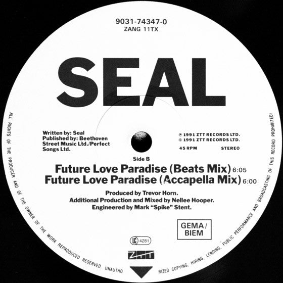 Seal : Future Club EP (The Nellee Hooper Remix) (12", EP)