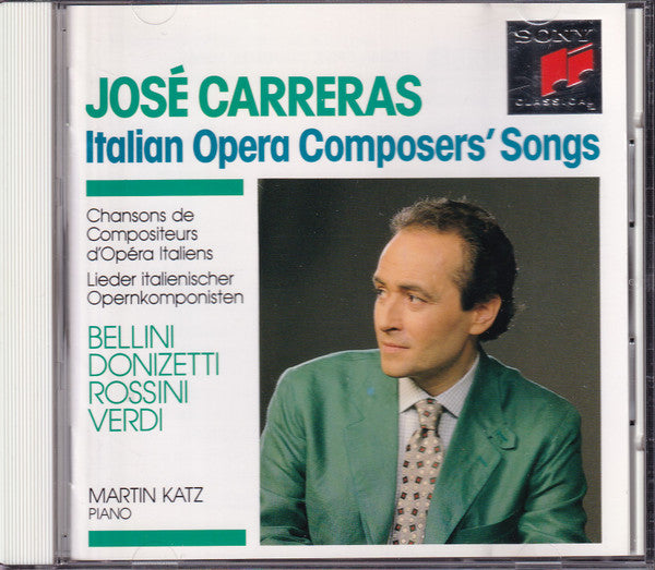 José Carreras, Vincenzo Bellini, Gaetano Donizetti, Gioacchino Rossini, Giuseppe Verdi, Martin Katz : Italian Opera Composers' Songs (CD, Album)