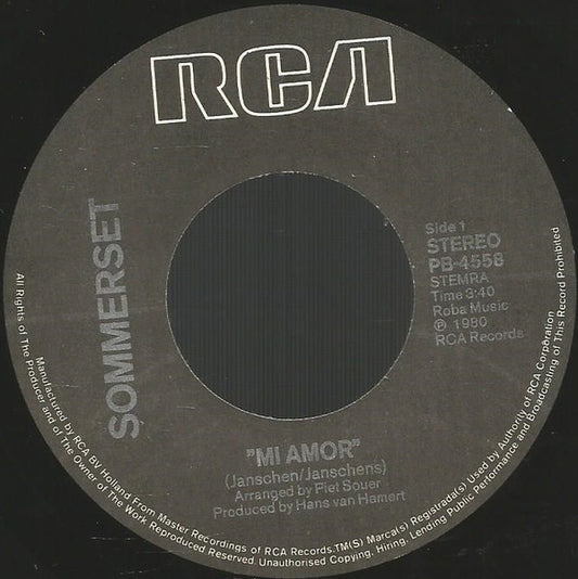 Sommerset (2) : Mi Amor (7", Single)