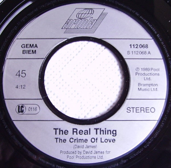 The Real Thing : The Crime Of Love (7", Single)
