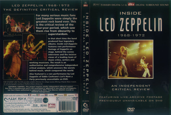 Led Zeppelin : Inside Led Zeppelin 1968-1972 (An Independent Critical Review) (DVD)