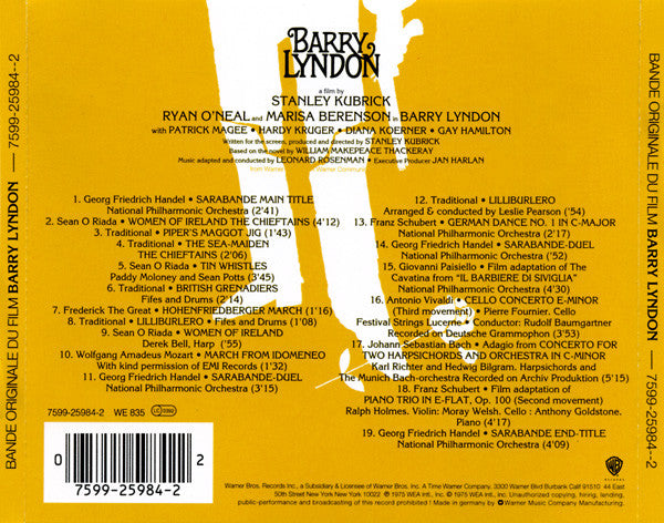 Various : Barry Lyndon (Music From The Academy Award Winning Soundtrack) (CD, RE)