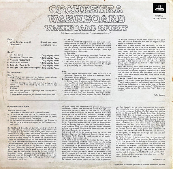 Orchestra Washboard : Washboard Spirit (LP, Album)