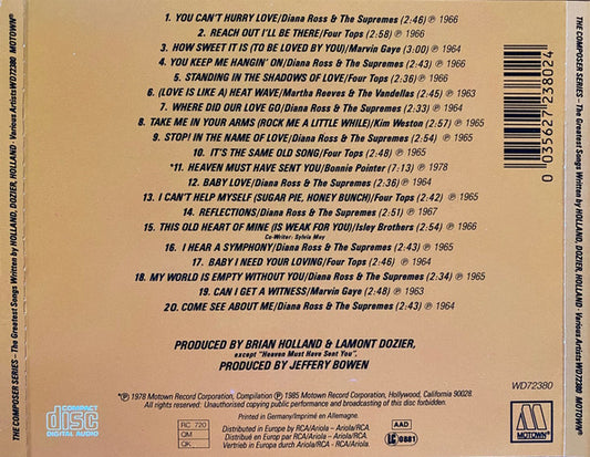 Various : The Greatest Songs Written By Holland Dozier Holland (CD, Comp, RE)