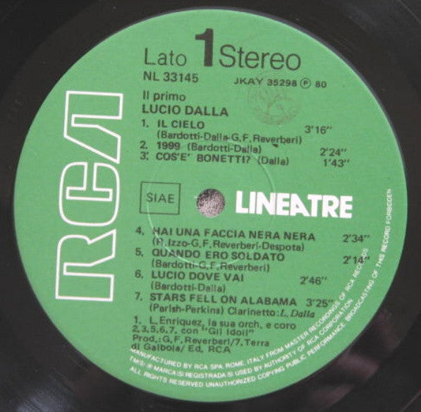 Lucio Dalla : Il Primo Lucio Dalla (LP, Comp)
