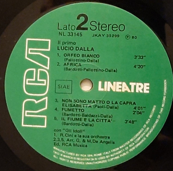 Lucio Dalla : Il Primo Lucio Dalla (LP, Comp)
