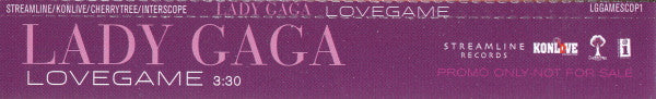 Lady Gaga : Lovegame (CD, Single, Promo)