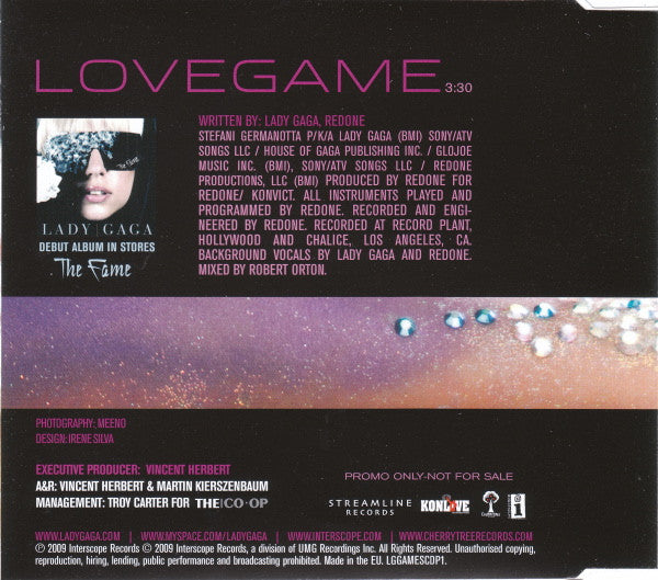 Lady Gaga : Lovegame (CD, Single, Promo)