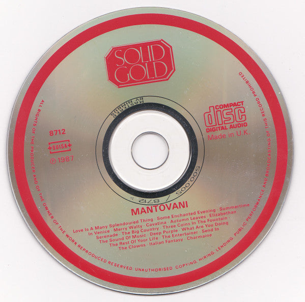 Mantovani And His Orchestra : «Live» (CD, Album)