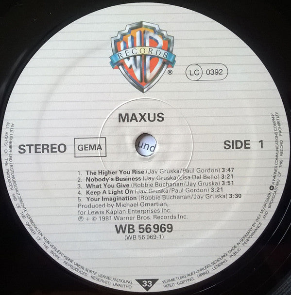 Maxus : Maxus (LP, Album)