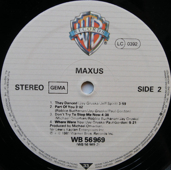 Maxus : Maxus (LP, Album)