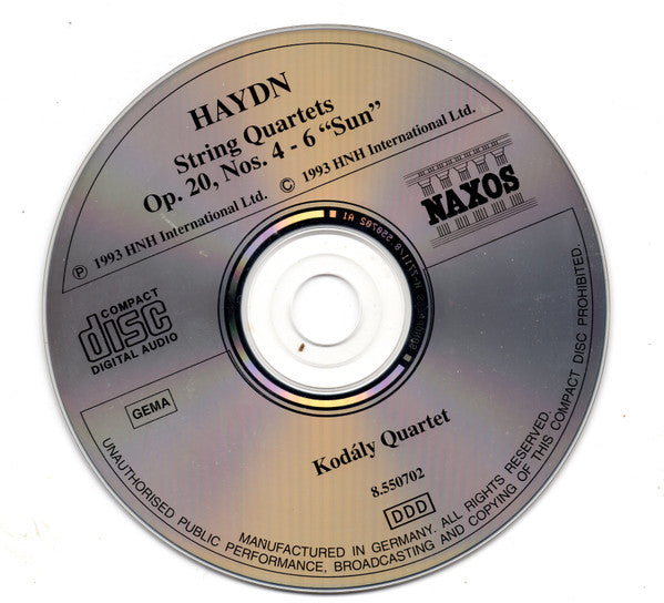 Joseph Haydn / Kodály Quartet : String Quartets Op. 20 "Sun", Nos. 4 - 6 (CD, Album)