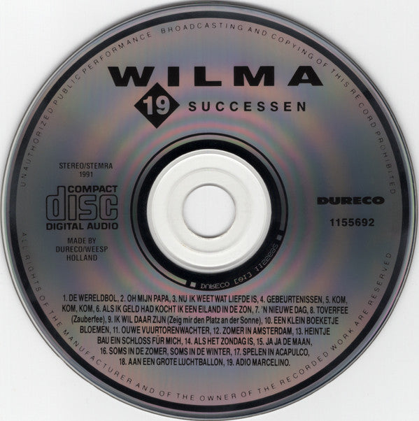 Wilma : 19 Successen (CD, Comp)