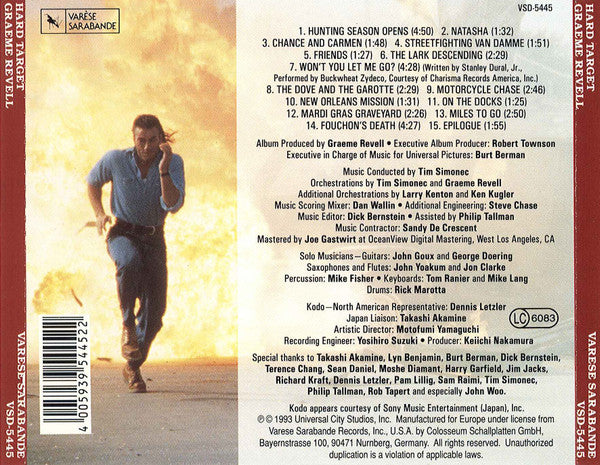 Graeme Revell Featuring Kodō : Hard Target (Original Motion Picture Soundtrack) (CD, Album)