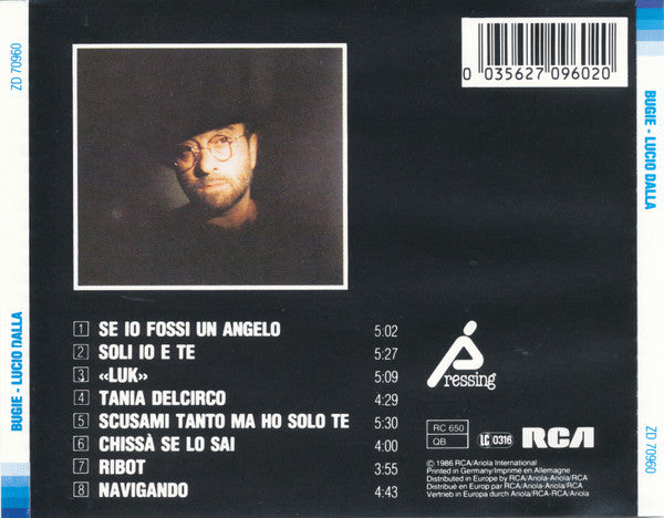 Lucio Dalla : Bugie (CD, Album)