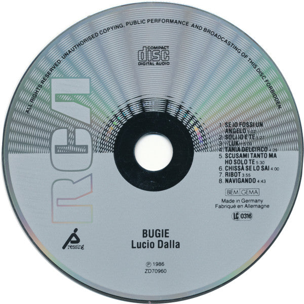 Lucio Dalla : Bugie (CD, Album)